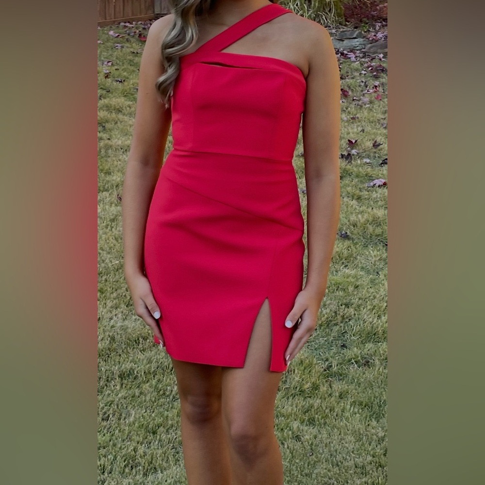 BCBG One-Shoulder Red Mini Dress